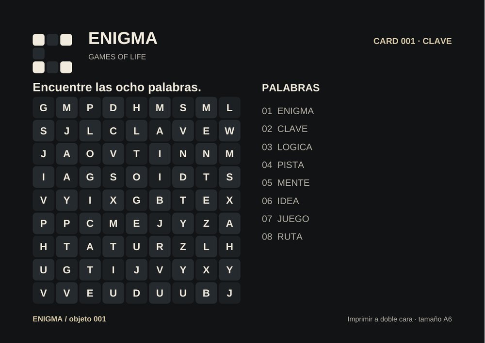 Vista previa de CARD 001 CLAVE