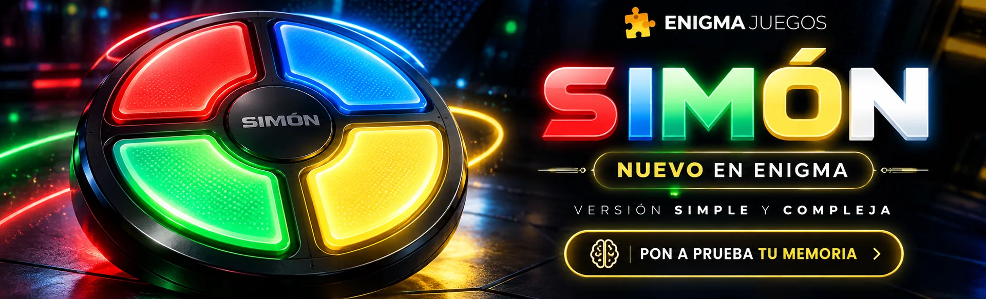 Simón, nuevo en ENIGMA: versión simple y compleja. Pon a prueba tu memoria